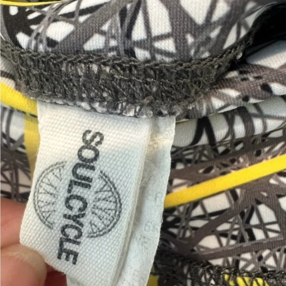 SoulCycle Yellow and Gray Geometric Leggings Women's Size S/M - Picture 4 of 5